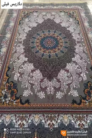 فرش دلاریس 440 شانه نگین کسری کاشان